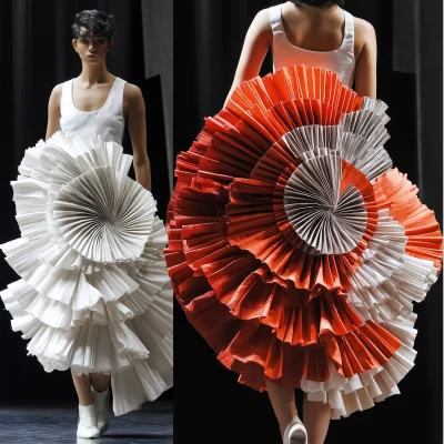 Folded Clothing Design on Runway