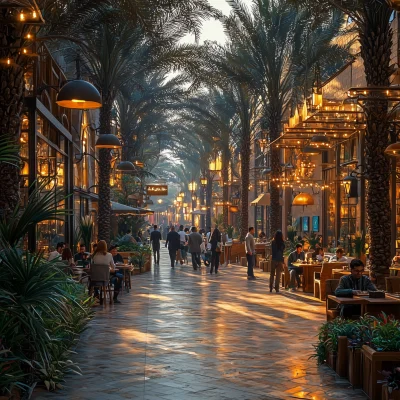 Vibrant Pedestrian Street in Dubai