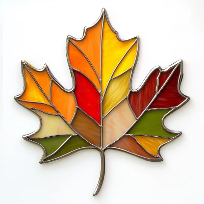 Vivid Maple Leaf Stained Glass