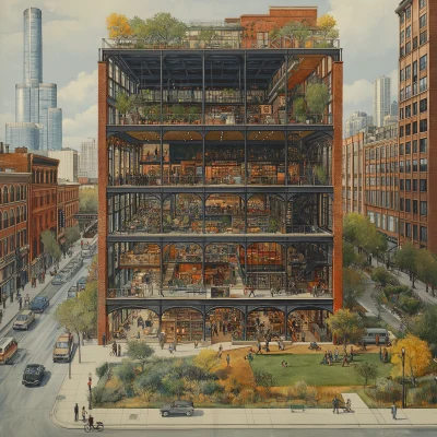 Chicago Building Cross Section