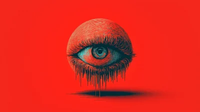 Minimal Dark Psychedelic Eyeball Logo