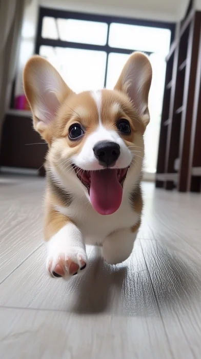 Cute Corgi Baby Running