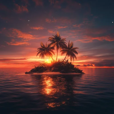 Lost Island at Sunset