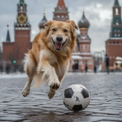 Dog Playing Football