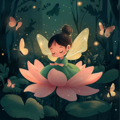 Cute Fairy in a Flower