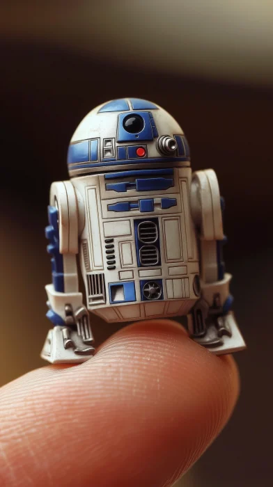 Miniature R2 D2 on Finger