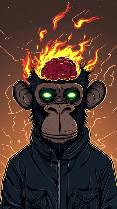 Anthropomorphic Ape in Streetwear