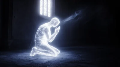 Glowing Figure Praying