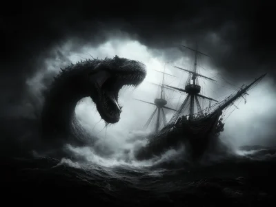 Giant Sea Serpent Attack