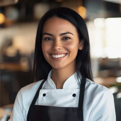 Smiling Chef in Kitchen