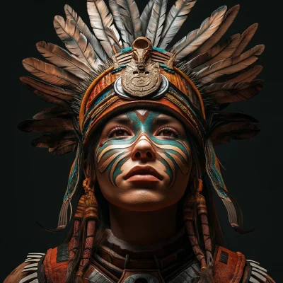 Aztec Warrior Portrait