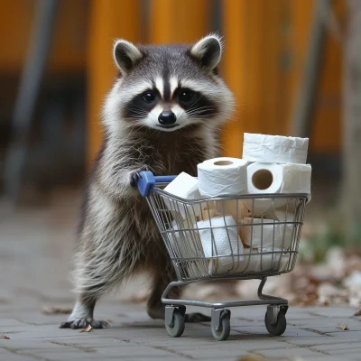 Raccoon Shopping Cart