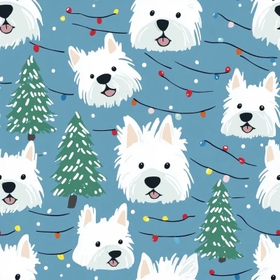 Happy Westies Christmas Pattern