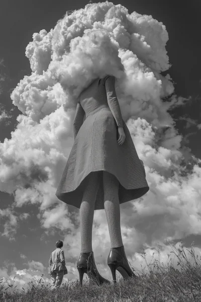 Giant Woman in Clouds