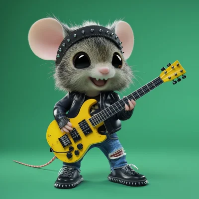 Cool Mouse Playing Guitar