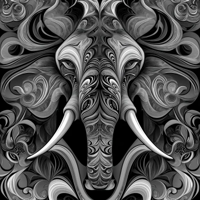 Monochrome Elephant Design