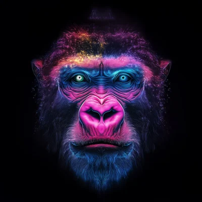 Colorful Gorilla Face