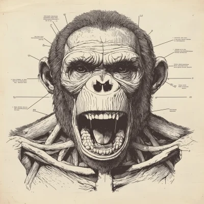 Vintage Anatomical Illustration of Ape