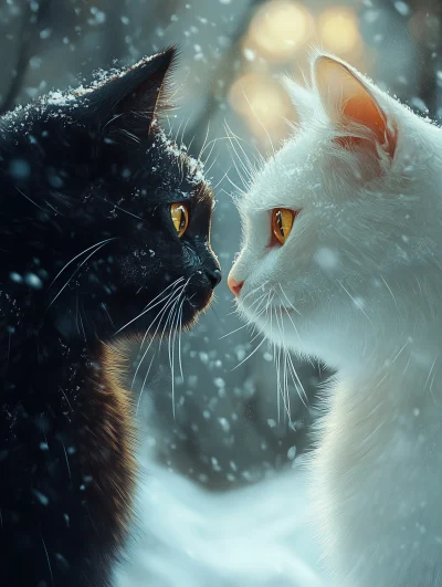 Cats in the Snow