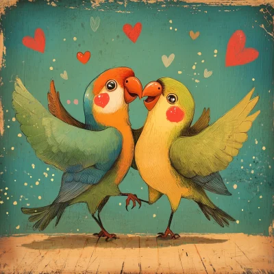 Dancing Parrots in Love