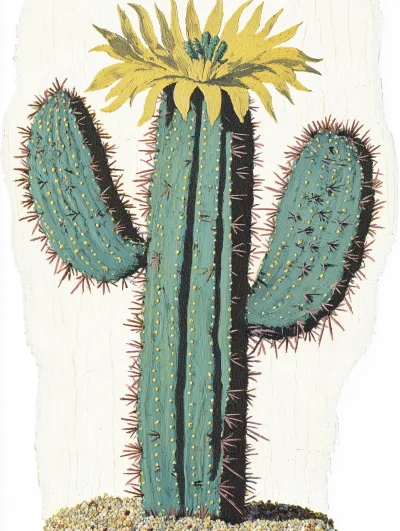 Textured Cactus Painting