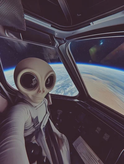 Alien Selfie in Space