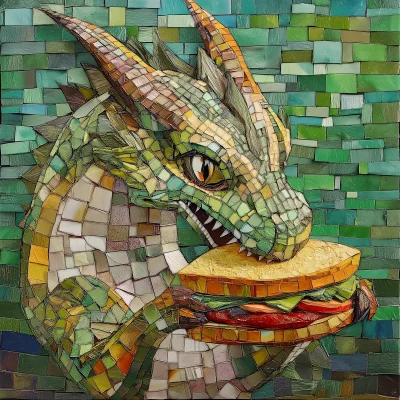 Dragon Eating a Sandwich