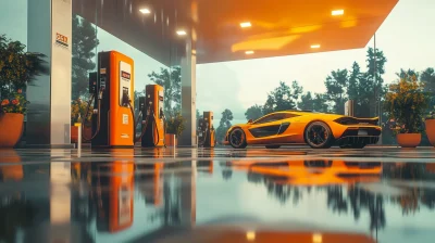 Modern Gas Station Scene