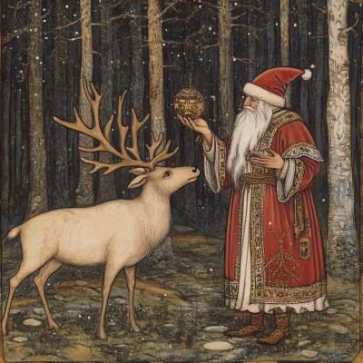 Finnish Santa with Reindeer