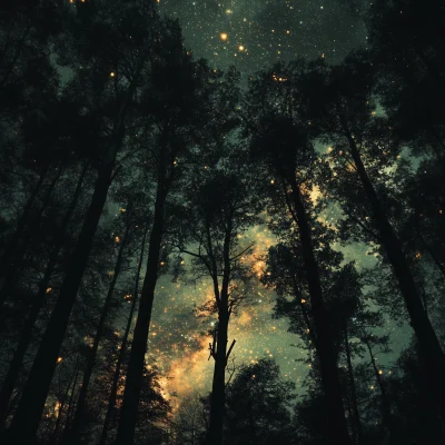 Mystical Starry Forest