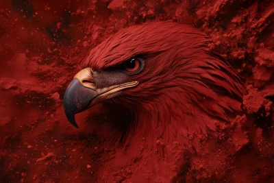 Eagle Drawing in Red Powder