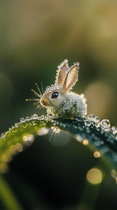 Tiny Rabbit on Grass