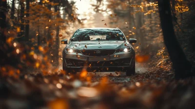 Silver Sedan on Scenic Road