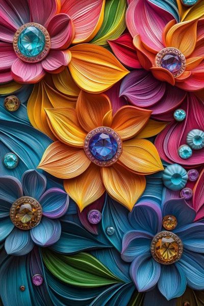 Vibrant Flower Art