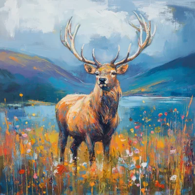 Highland Stag in Oil