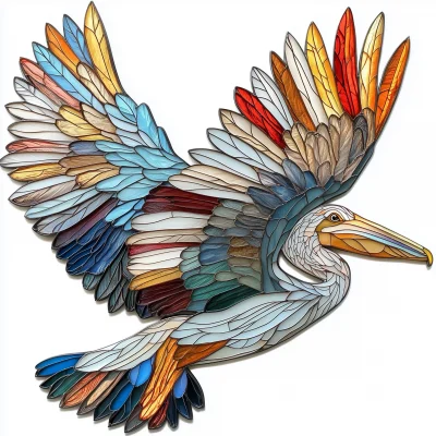 Stained Glass Pelican