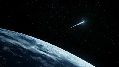 Comet Streaking Across the Earth