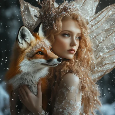 Winter Fairy with Fox