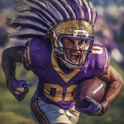 Indian Man Running with Football