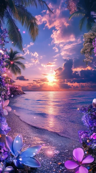 Vibrant Purple Beach