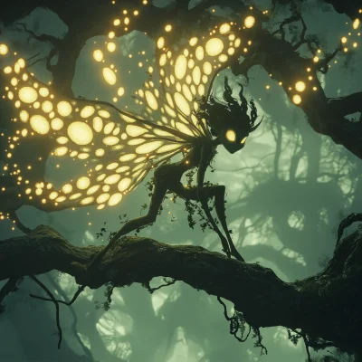 Glowing Pixie in the Forest