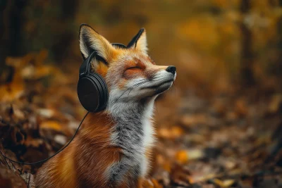 Fox Listening to Music