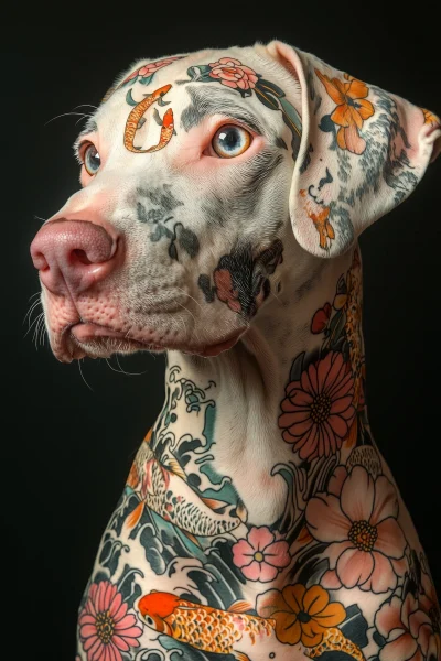 Albino Doberman Portrait