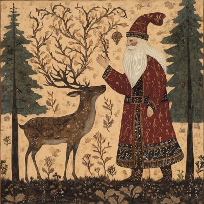 Finnish Santa in the Woods