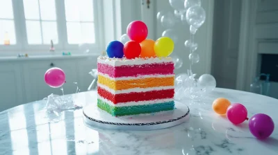 Colorful Birthday Cake Celebration