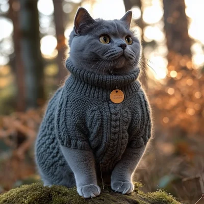 Blue Cat in Autumn