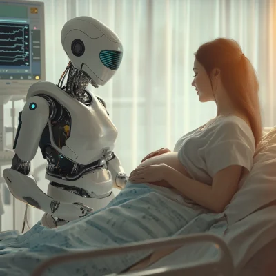 AI Nurse Assisting Pregnant Woman