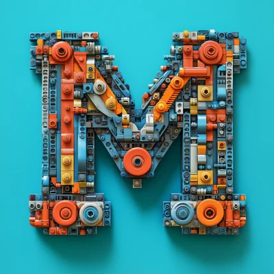 Lego M on Teal