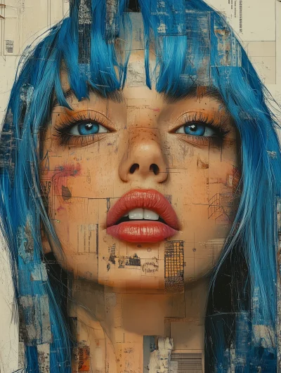 Woman with Blue Hair