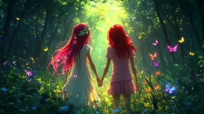 Fantasy Girls in a Beautiful Forest